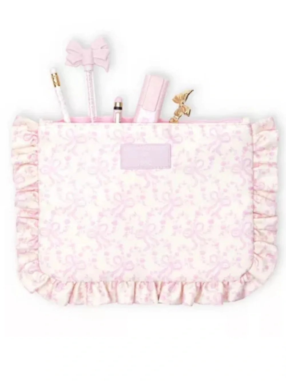 NWT LoveShackFancy x Target -Pink Coquette Bow Pouch /Clutch w Ruffles